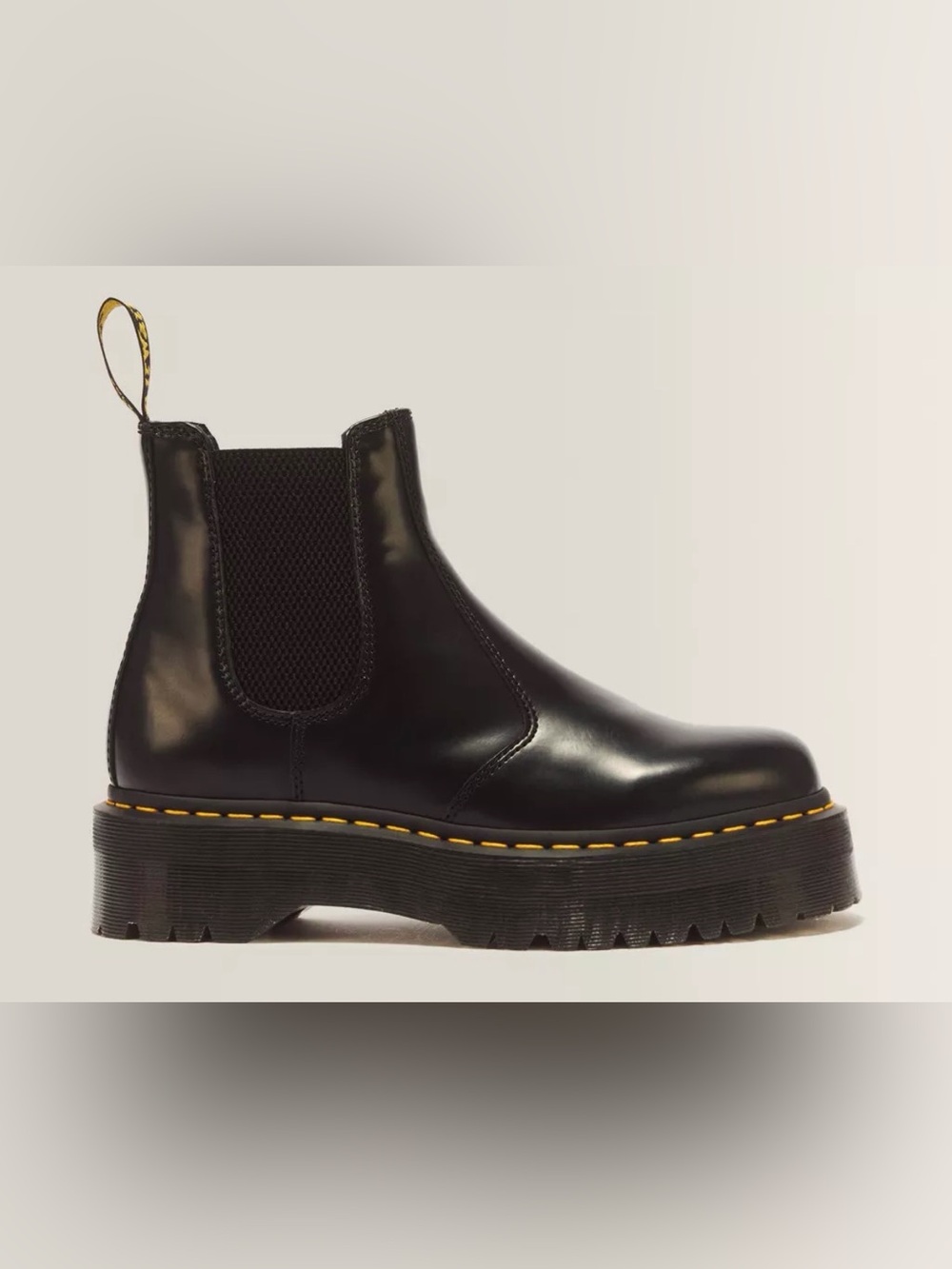 Dr. Martens “2976” Black Leather Platform Chelsea Boot
